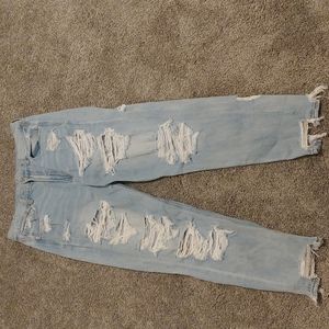 AE Distressed Mom Jeans